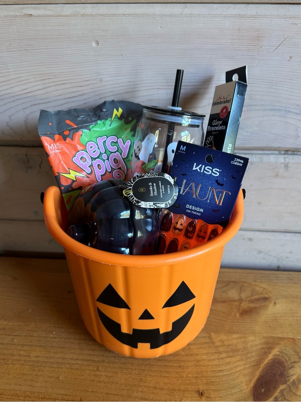 Target Orange Halloween Jack-O'-Lantern Gift Bucket with Assorted Party Items